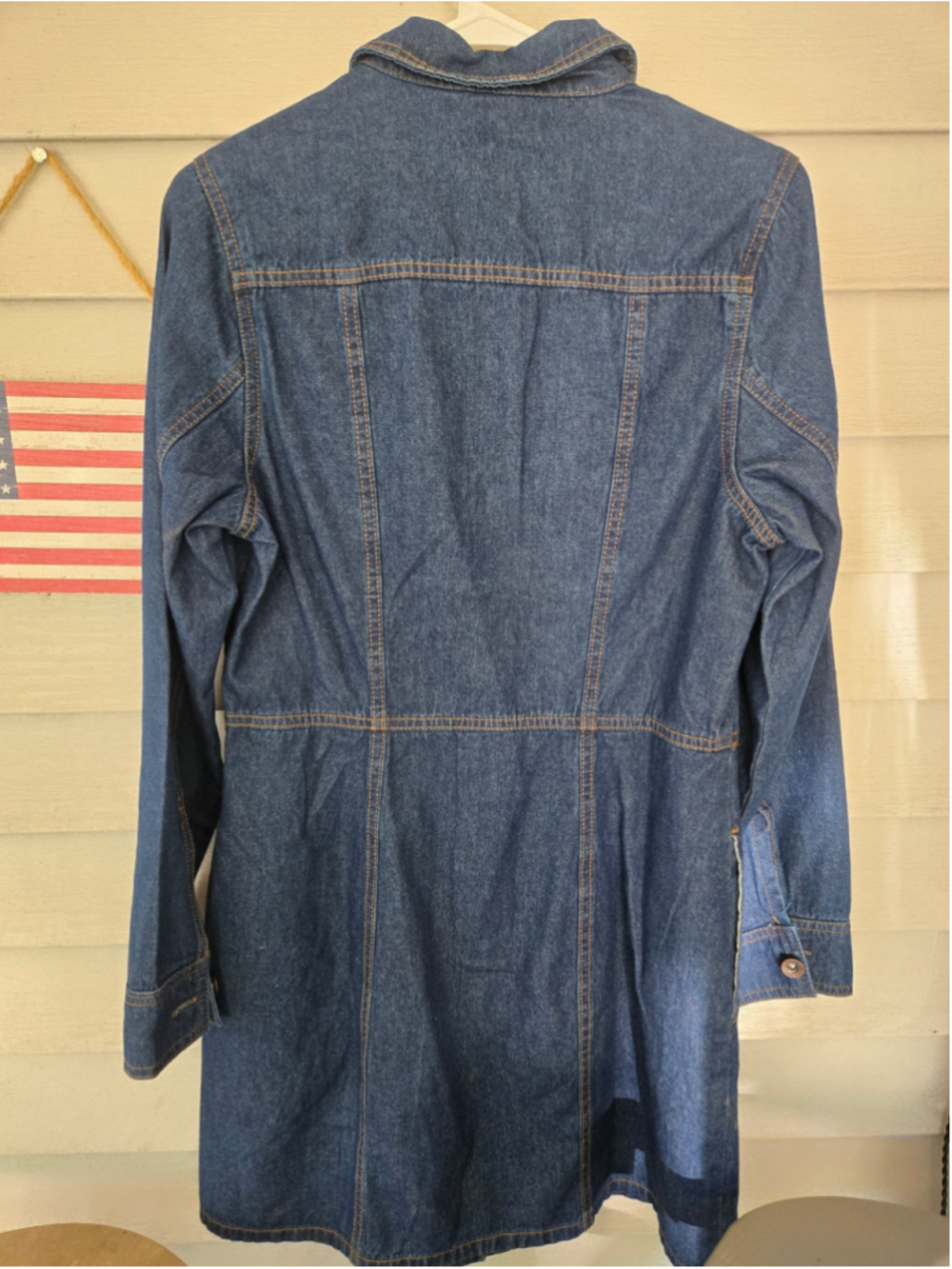 Women's FRYE Blue Denim Long Sleeve Dress S - Picture 7 of 7